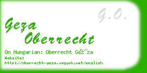 geza oberrecht business card